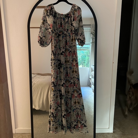 Anthro 12th St by Cynthia Vincent New Leaf Silk Maxi Cutout Dress 2 EUC - Picture 8 of 15